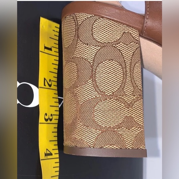 Coach Women Marla In Signature Jacquard Logo Sandals Block Heel Khaki Sz 10 NWB - Picture 11 of 12